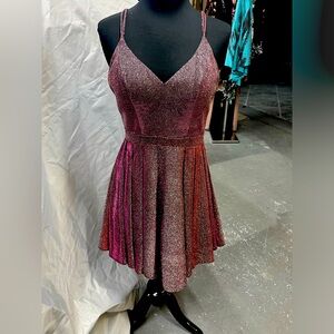 Sequin Hearts Iridescent Mini Dress Size 7